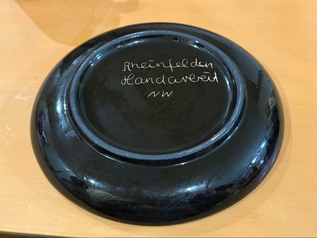 アンティーク スイス ラインフェルデン窯 陶器皿