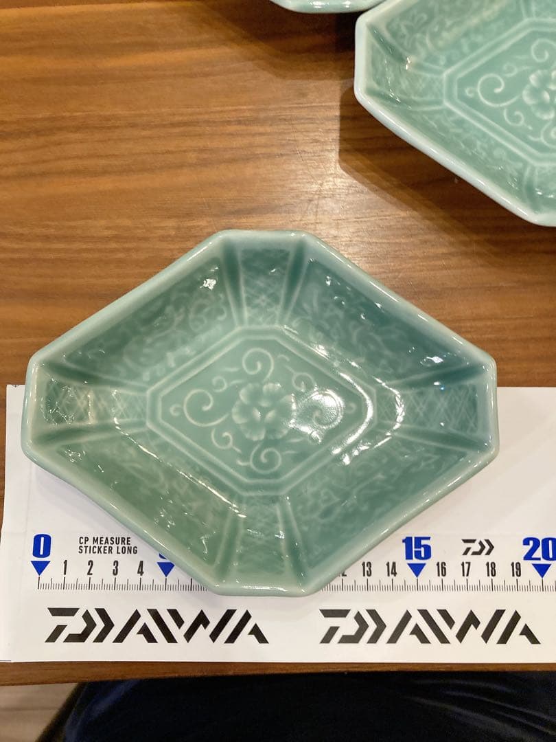 青磁　大正　菱形　五客セット