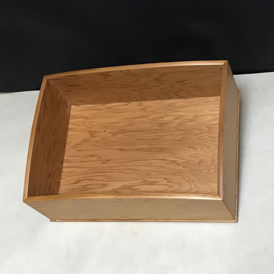 新田紀雲 屋久杉 莨盆 共箱 茶道具 【k3670】