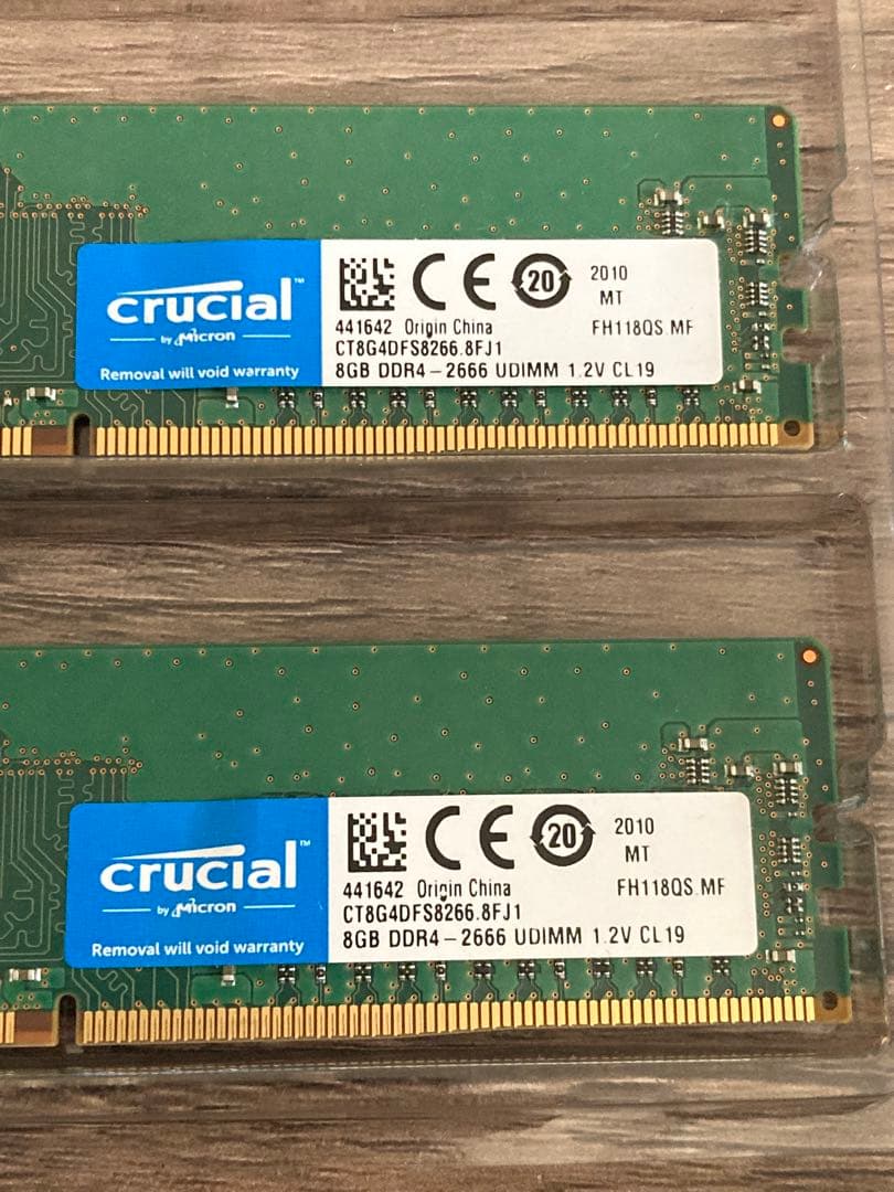 PCメモリ DDR4 8GB 2666 2枚 計16GB