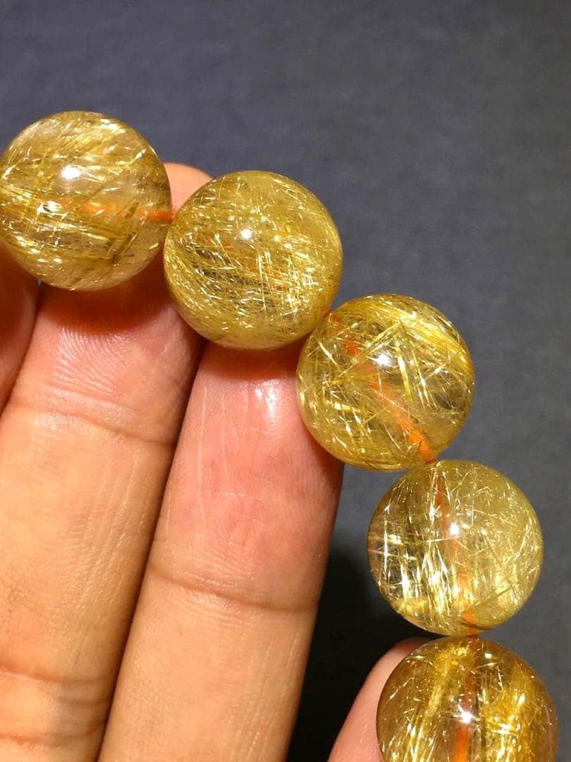【最高品質】ゴールドルチルブレスレット15mm