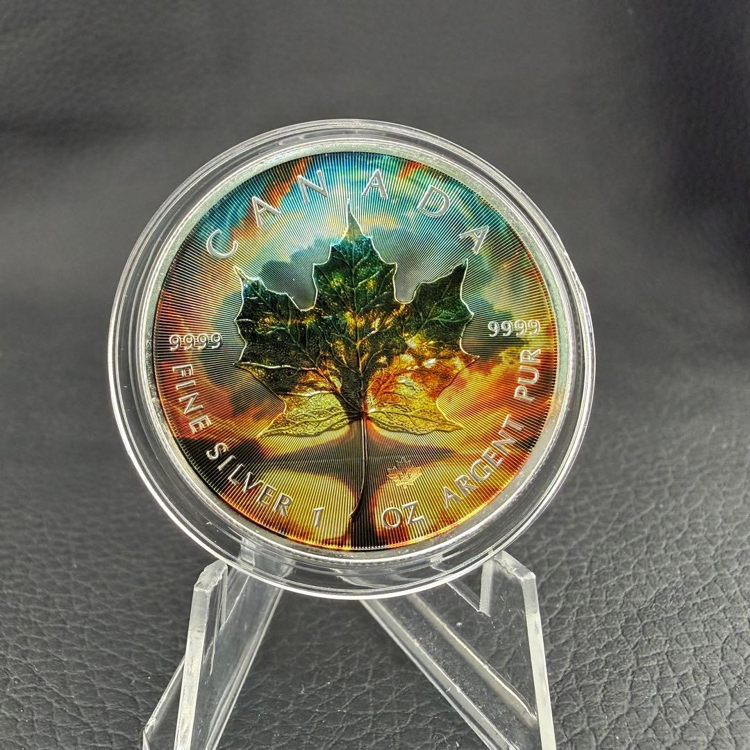 メイプルリーフ 銀貨 カラー Tree of Life 生命の樹 1オンス