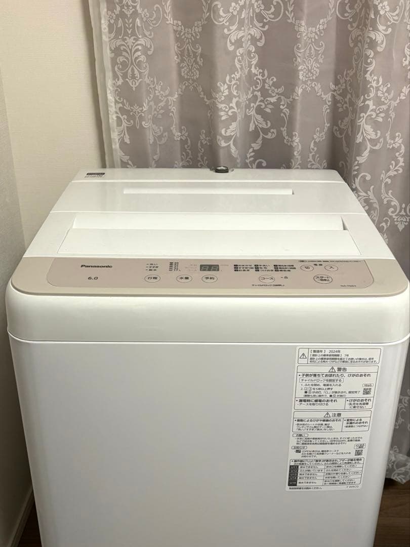 【半年使用】Panasonic 全自動洗濯機 6kg 2024年製