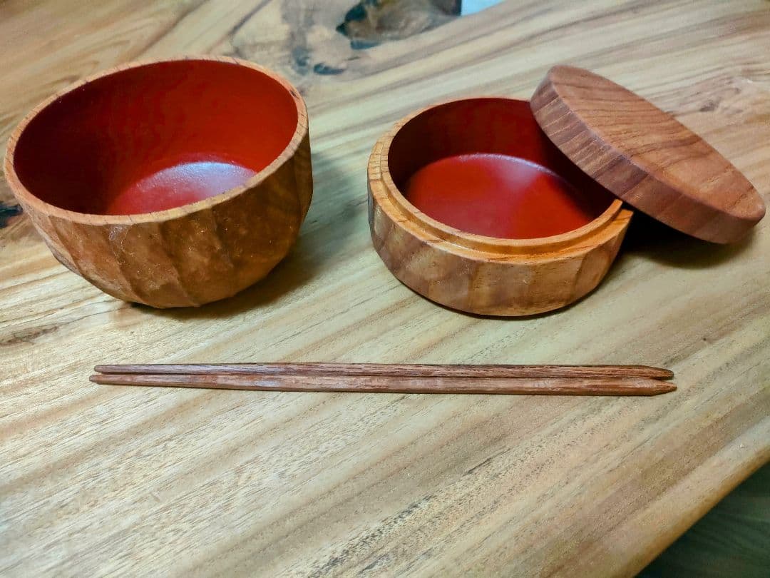 【たま木工】沖縄の弁当箱とお箸セット