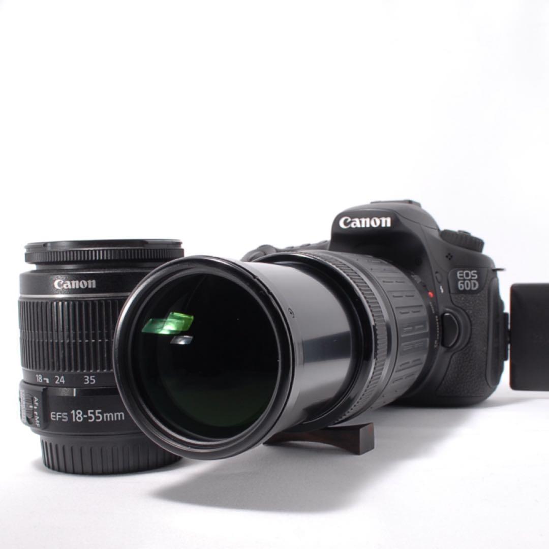 キャノン EOS 60D S数少✨美品✨手ぶれ補正標準＆超望遠付Wレンズセット
