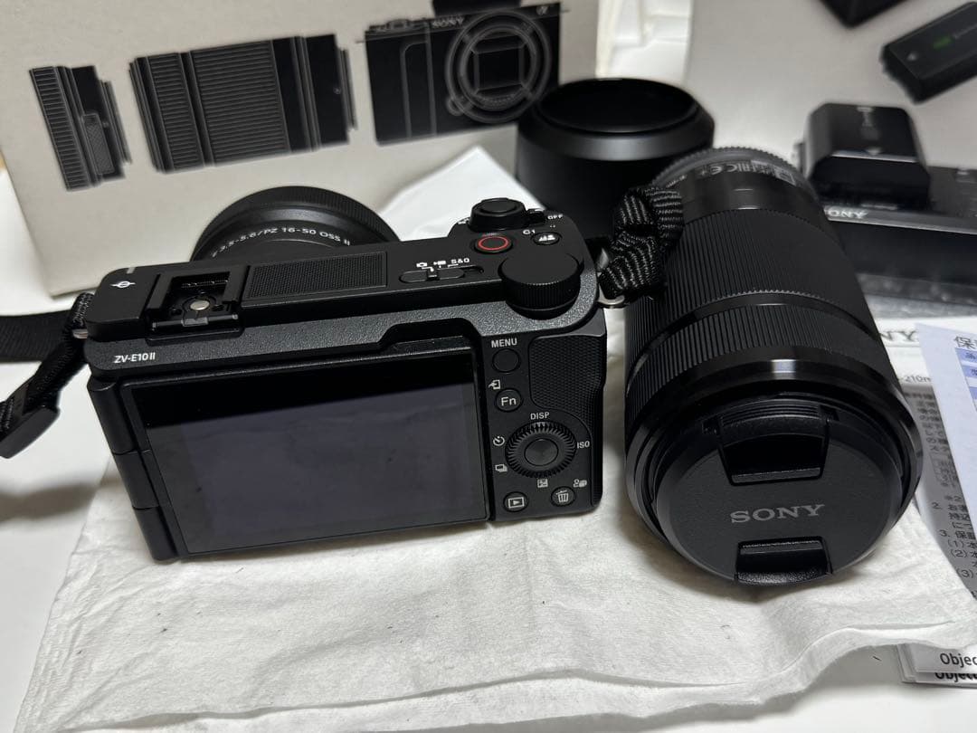 美品☆保証書☆SONY ZV-E10M2X ダブルズームレンズ　予備バッテリー
