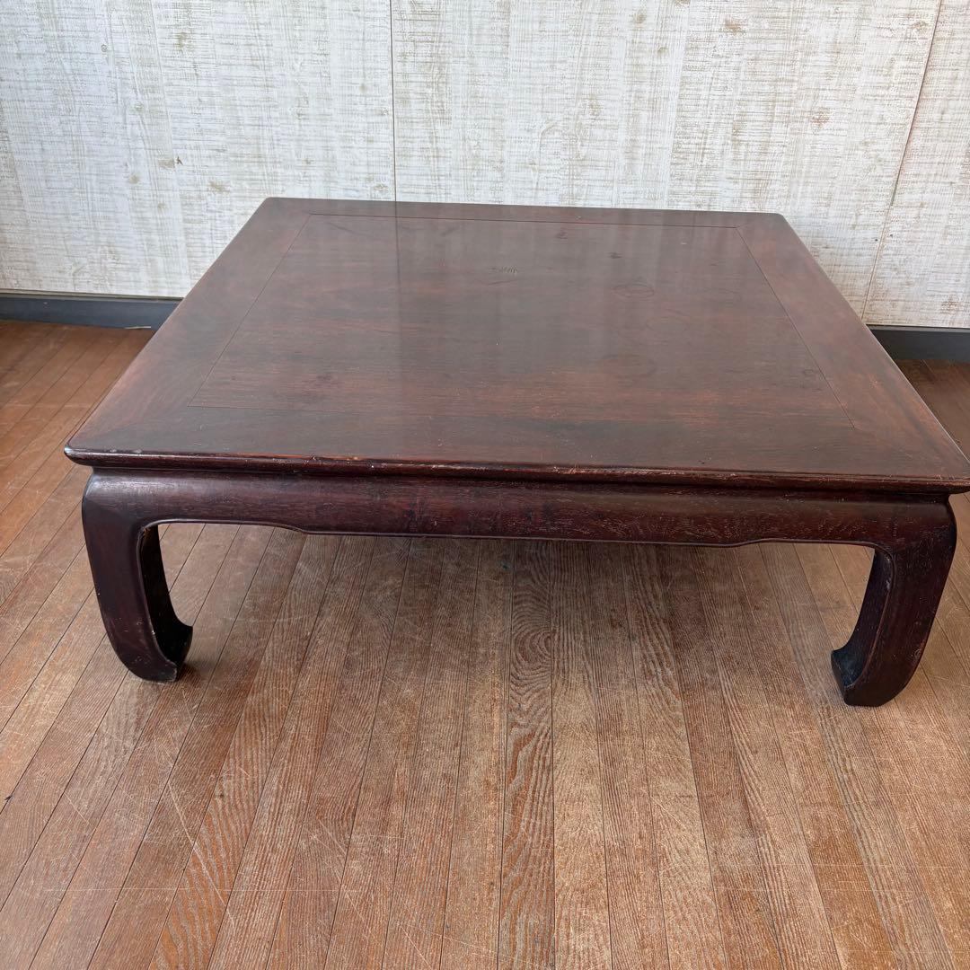 昭和レトロ 無垢材 座卓 ローテーブル 正方形 和家具 和モダン 木製 古道具
