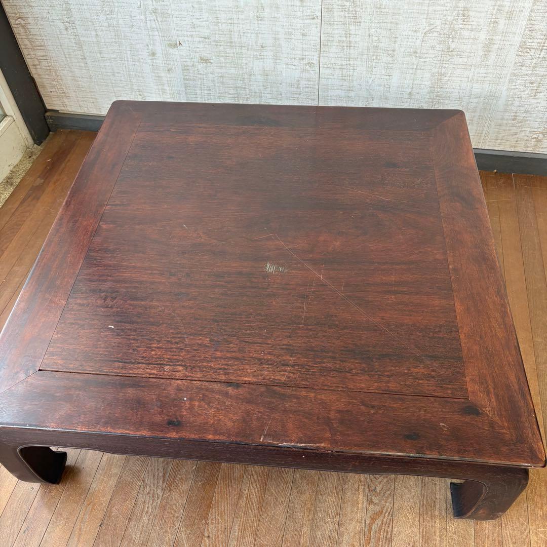 昭和レトロ 無垢材 座卓 ローテーブル 正方形 和家具 和モダン 木製 古道具