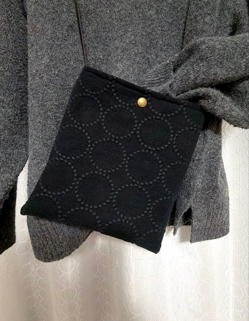 MIMAさま専用✤ハンドメイドショルダー◌黒×黒タンバリン柄