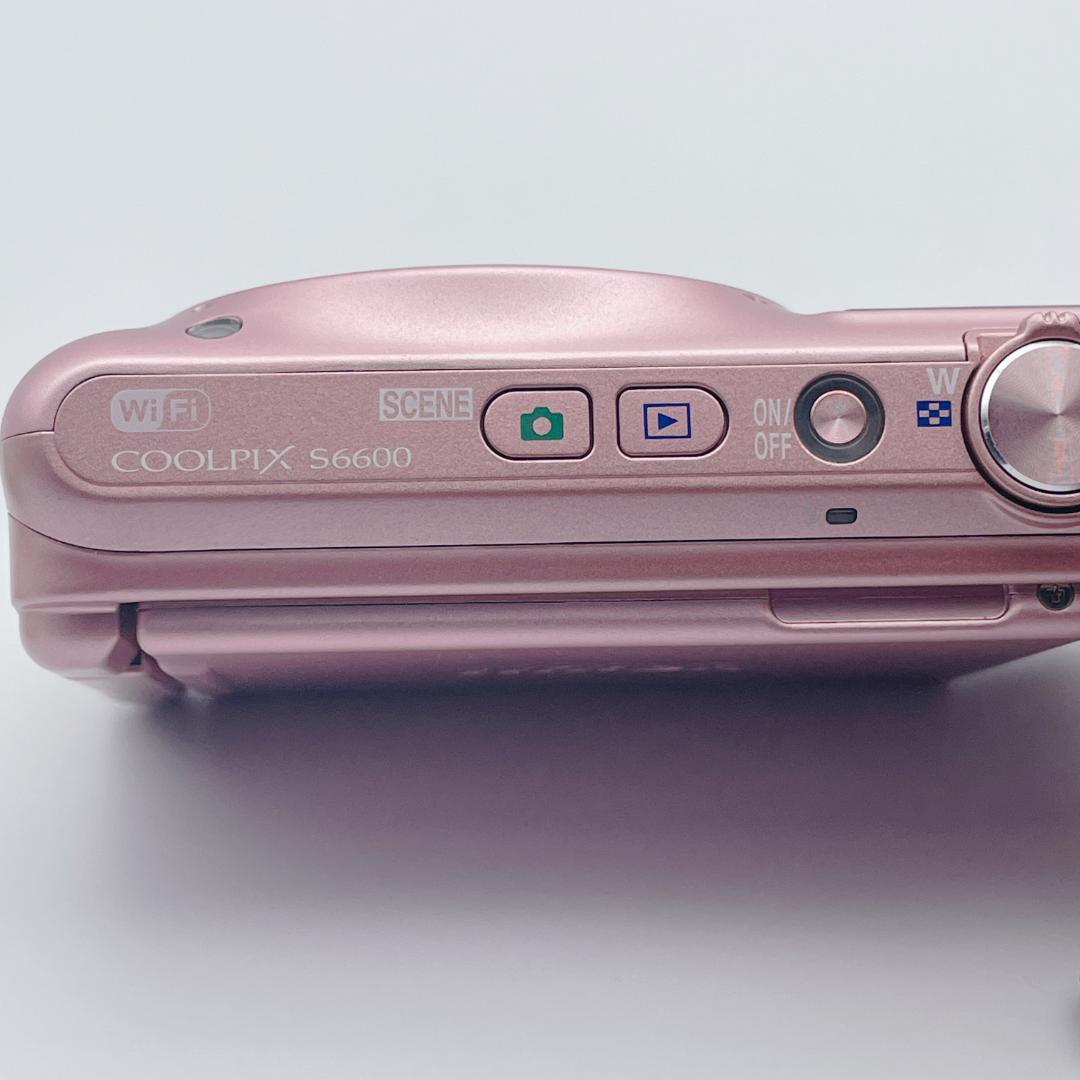 未使用級✨Nikon COOLPIX S6600 ピンク Wi-Fi搭載 自撮り