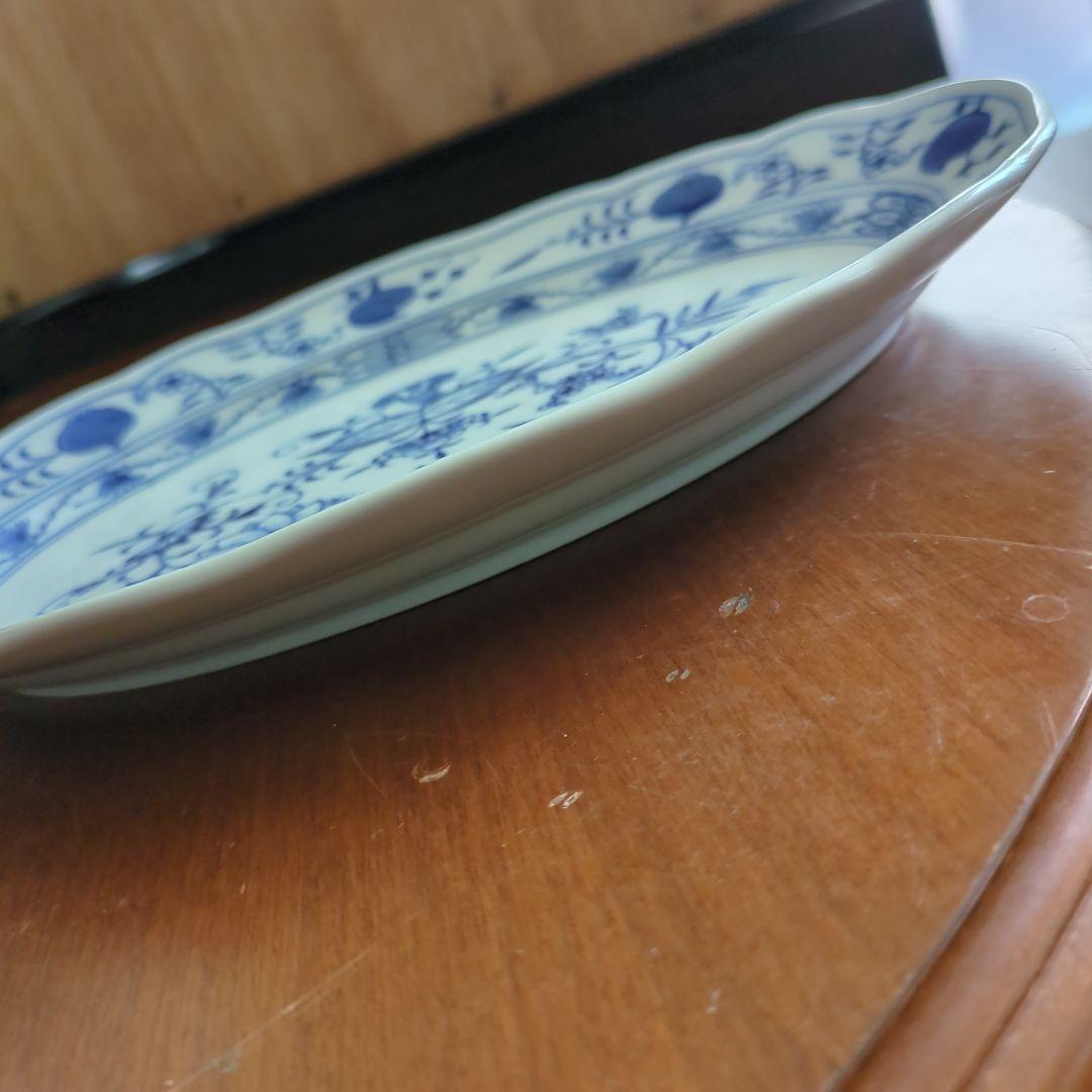 マイセン　ブルーオニオン　楕円形　プレート　皿　Meissen