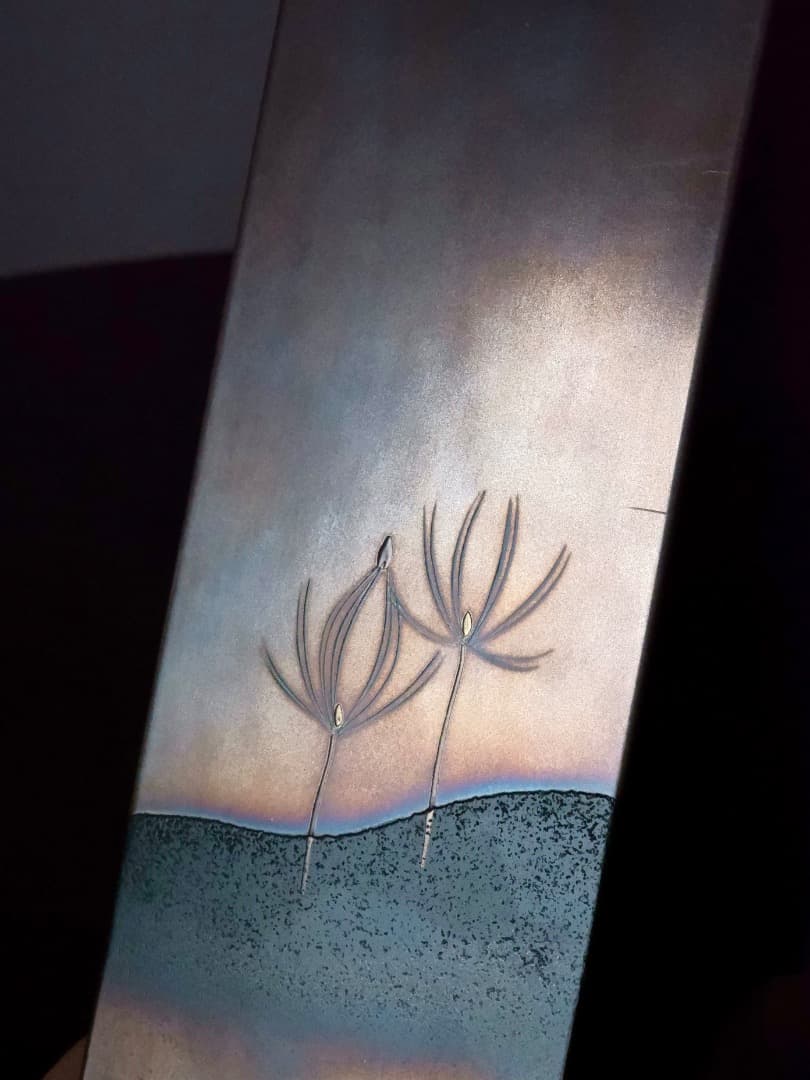 安原祥窓　日の出稚松蒔絵　花生　大正期　錬金蒔絵　花瓶　漆工芸　箱付　Q2361