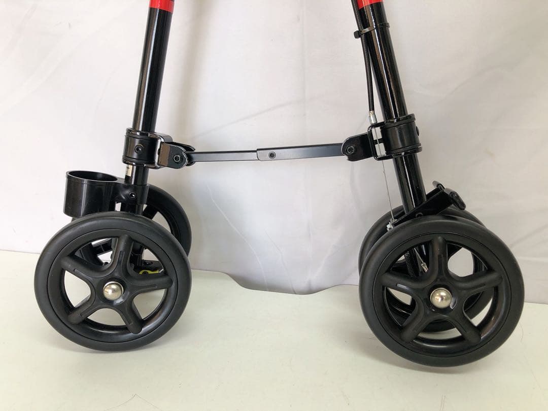 3ADM044 ハンドレールステッキ フジホーム 杖 ブラック 車輪付き