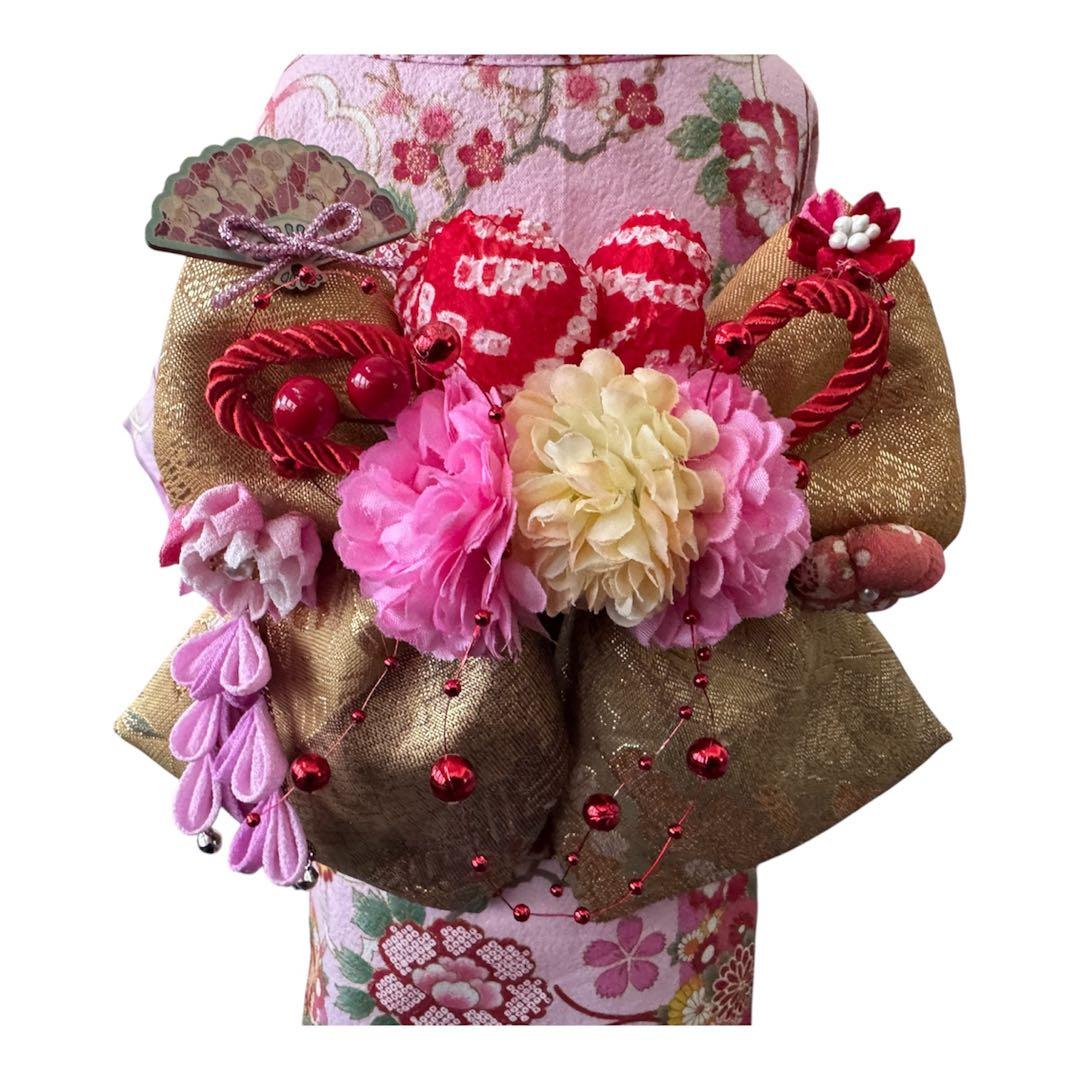 犬服 ハンドメイド 着物 Sサイズ 花柄 ピンク