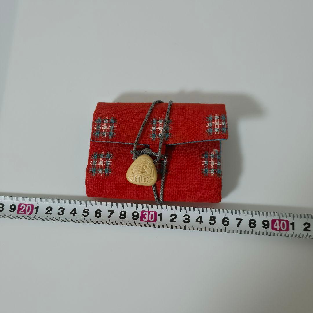 赤 チェック柄　MORITA みほとけ おでかけ和財布 namu 匿名発送