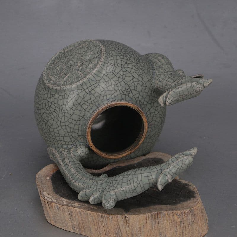 鳳紋神獣支釘長柄執壺 陶磁器 現代工芸品 美術品 装飾品 置物