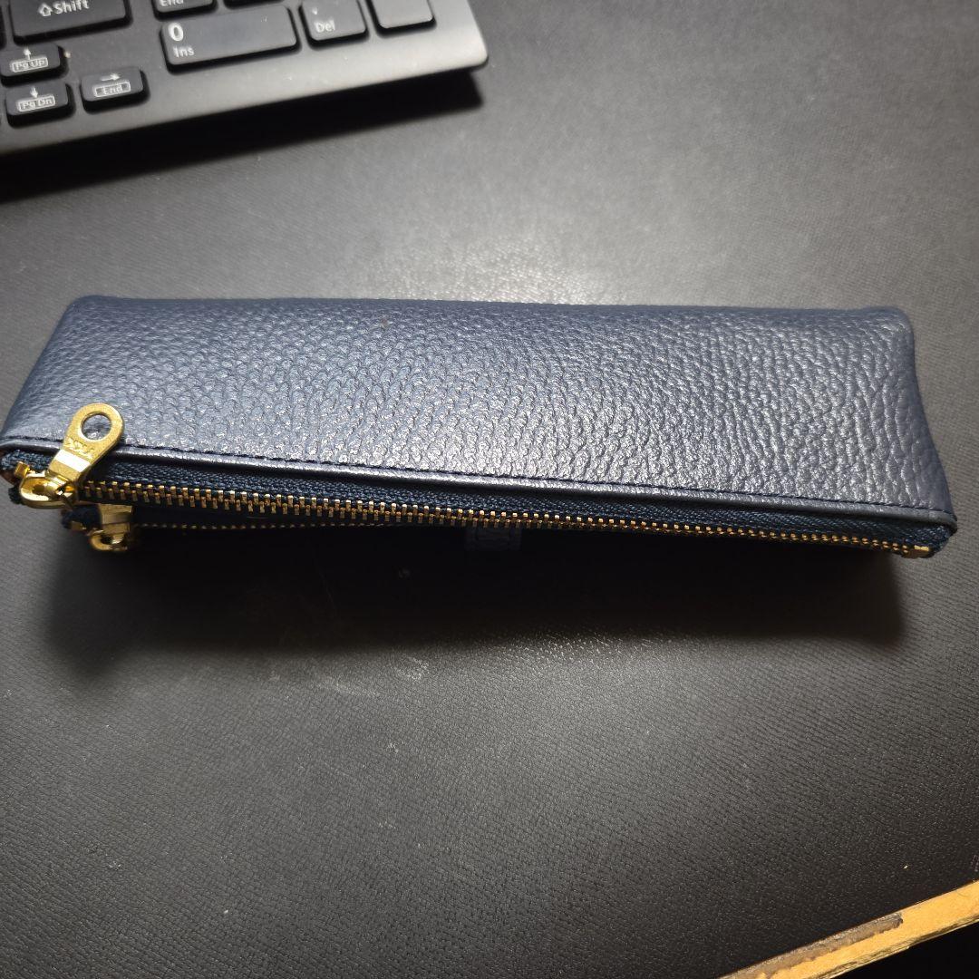 ルポ　Ccompany　ネイビー レザー ペンケース