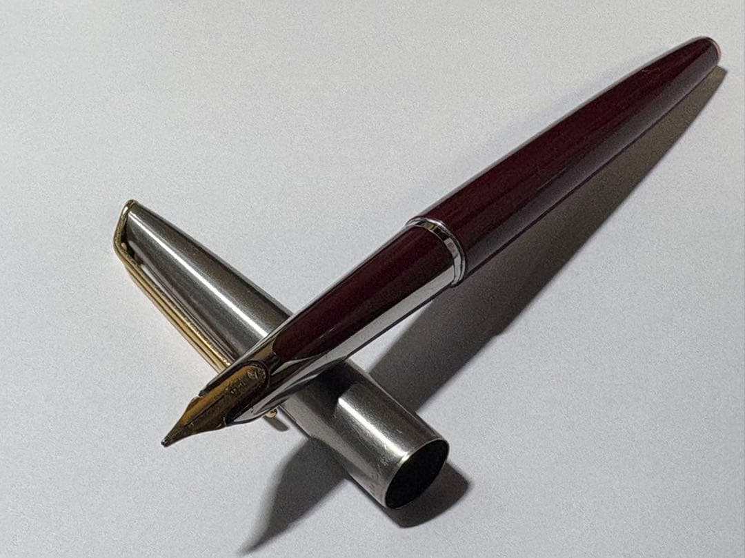 【希少】WATERMAN C/F 万年筆 18K ペン先 ボルドー×シルバー