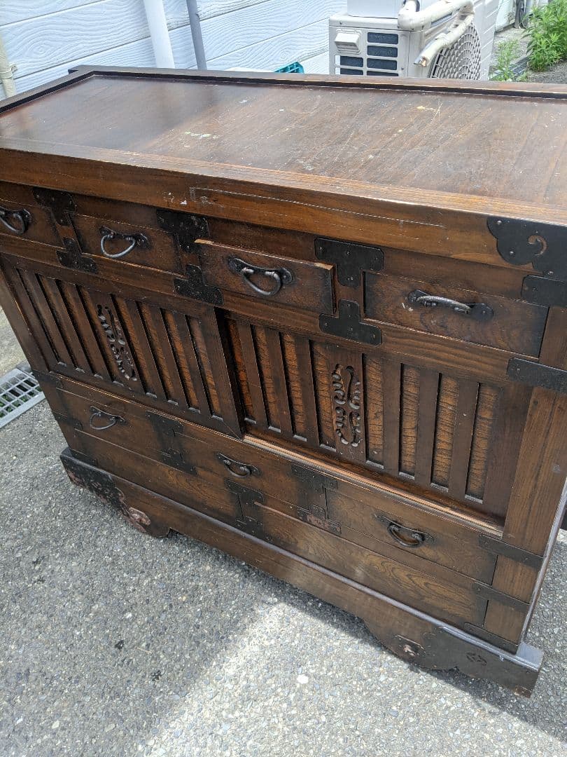 断捨離時代家具　時代箪笥　車箪笥 薬箪笥 和箪笥 アンティーク