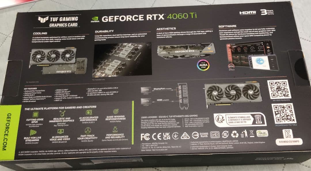 グラフィックボード・グラボ・ビデオカード ASUS Gaming GeForce RTX 4060 Ti OC 8GB