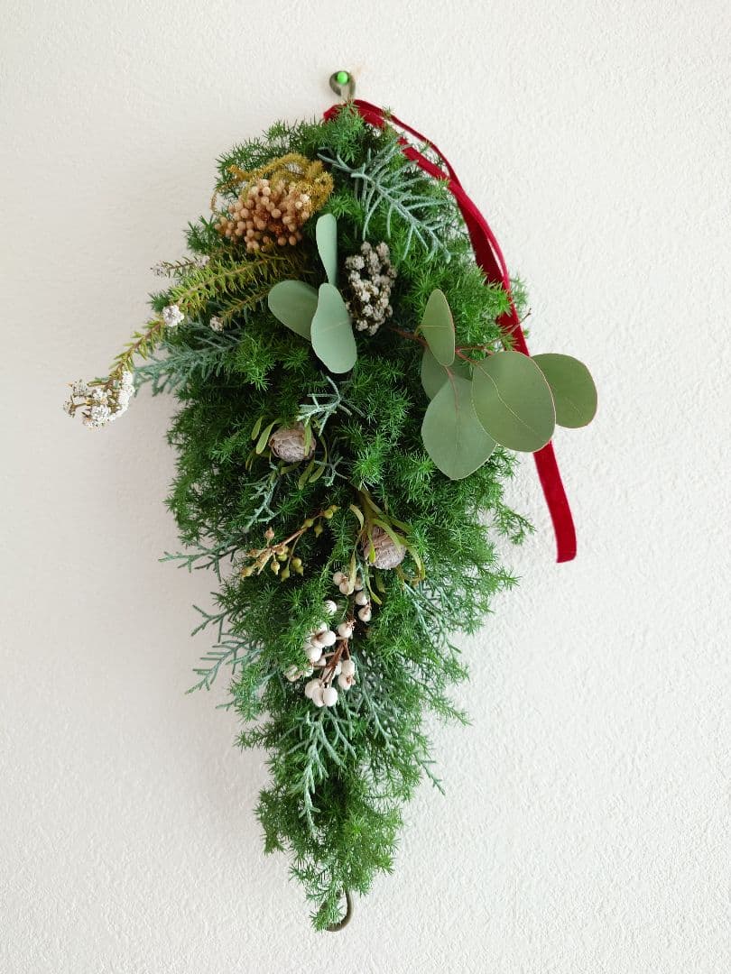 見本　クリスマススワッグ　クリスマスリース　フレッシュ