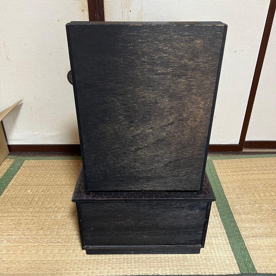 【希少】 鎌倉彫 手彫り 座鏡 三面鏡 和風ドレッサー 国産 高級古民家家具