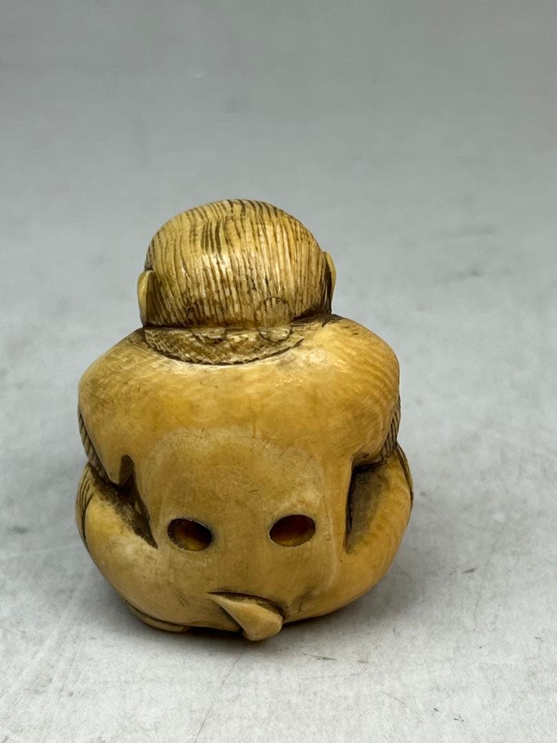 ［珍品］千広在銘　極上猿根付　34g 送料込み