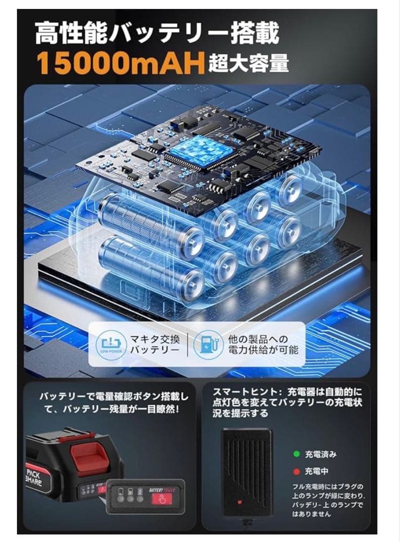 ✨半額以下✨高圧洗浄機 22Lバケツ付 コードレスUSB充電 3段階水压モード