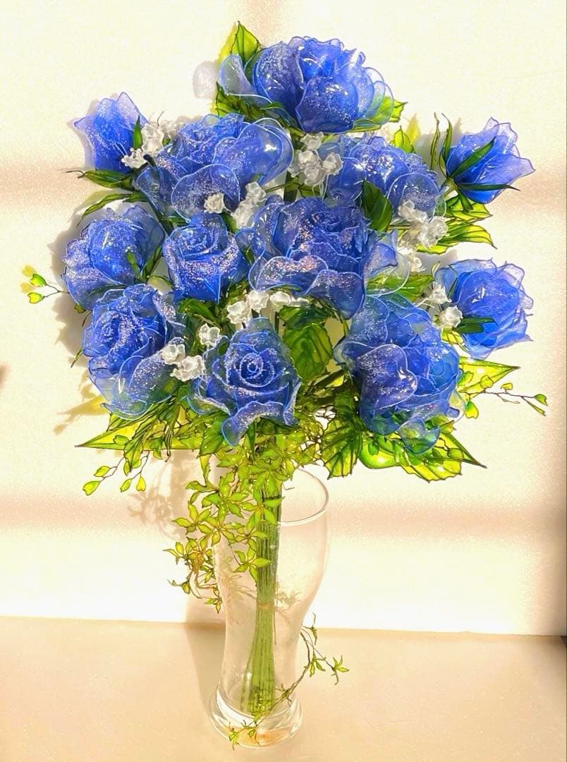 アメリカンフラワー　ディップフラワーNO194（薔薇・シュガーパイン・かすみ草）