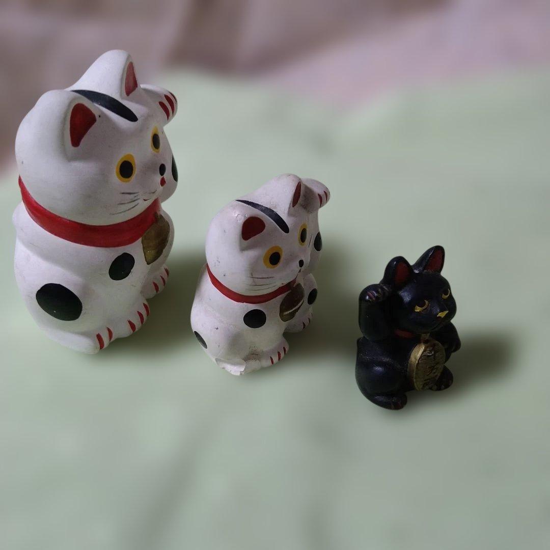 昭和レトロ　縁起物　招き猫　6個おまとめ