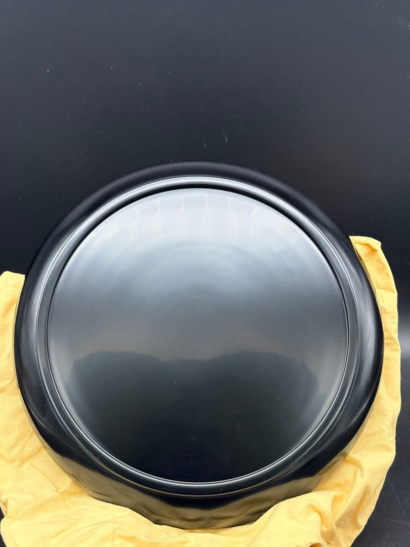 茶道具　真塗　大円盆　紙箱