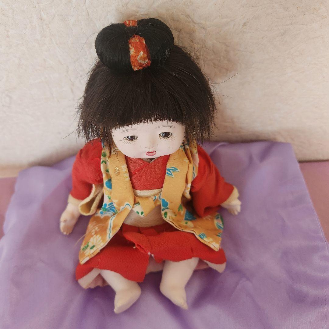 希少！ 市松人形 わらべ 幼な 女の子 お団子ヘア 昭和レトロ 赤子