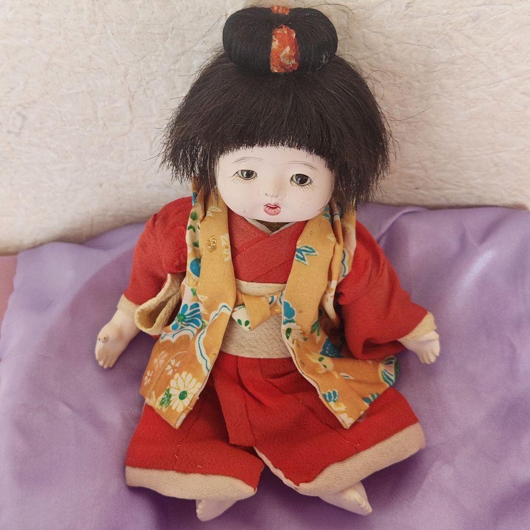 希少！ 市松人形 わらべ 幼な 女の子 お団子ヘア 昭和レトロ 赤子