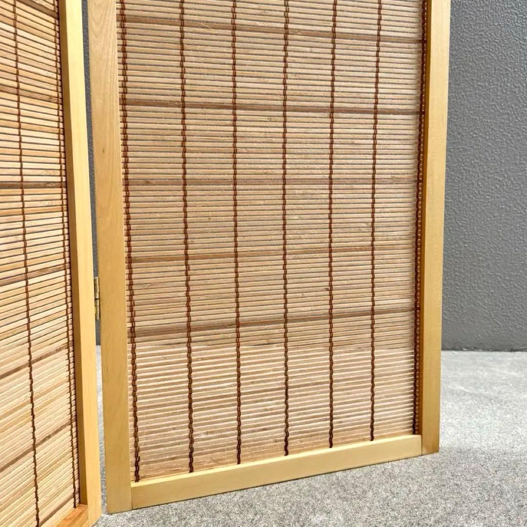 希少✴︎3連 パーテーション 木製 竹製 間仕切り 衝立 和風 目隠し 仕切り