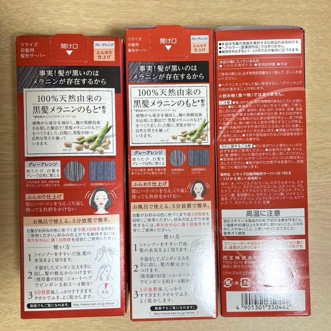 リライズ 白髪用髪色サーバーグレーアレンジふんわり仕上げ本体付け替え用3箱セット