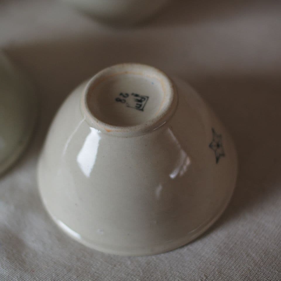 軍のの陶器ボウル 肥後 星マーク 軍隊 古道具 茶碗