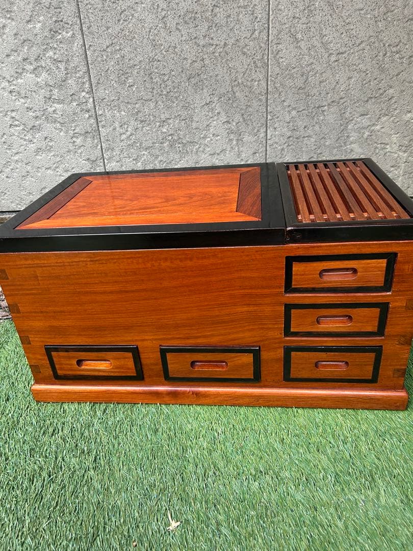 【美品】未使用品　木製火鉢 引き出し付き