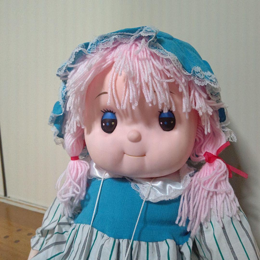 レトロ　ピンクヘアードール　少女　ぬいぐるみ　人形
