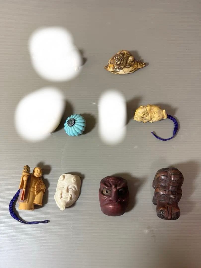 2737 時代提げ物 根付 合計7点　天然素材　時代物