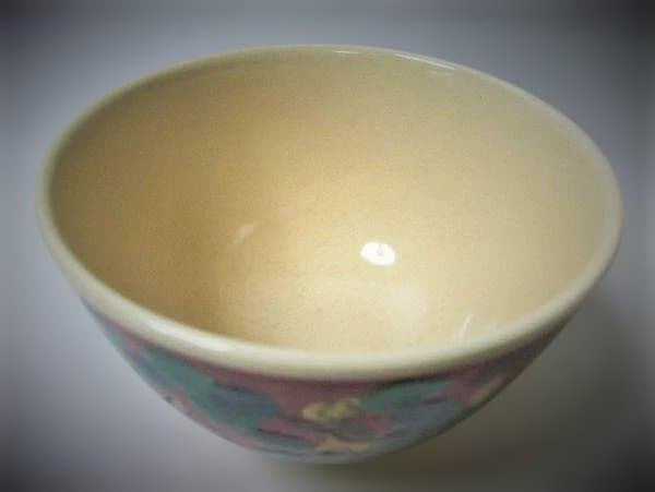 九谷焼 木米風 銘「珠峰」色絵磁器 染付 茶道具 抹茶茶碗 未使用 共箱