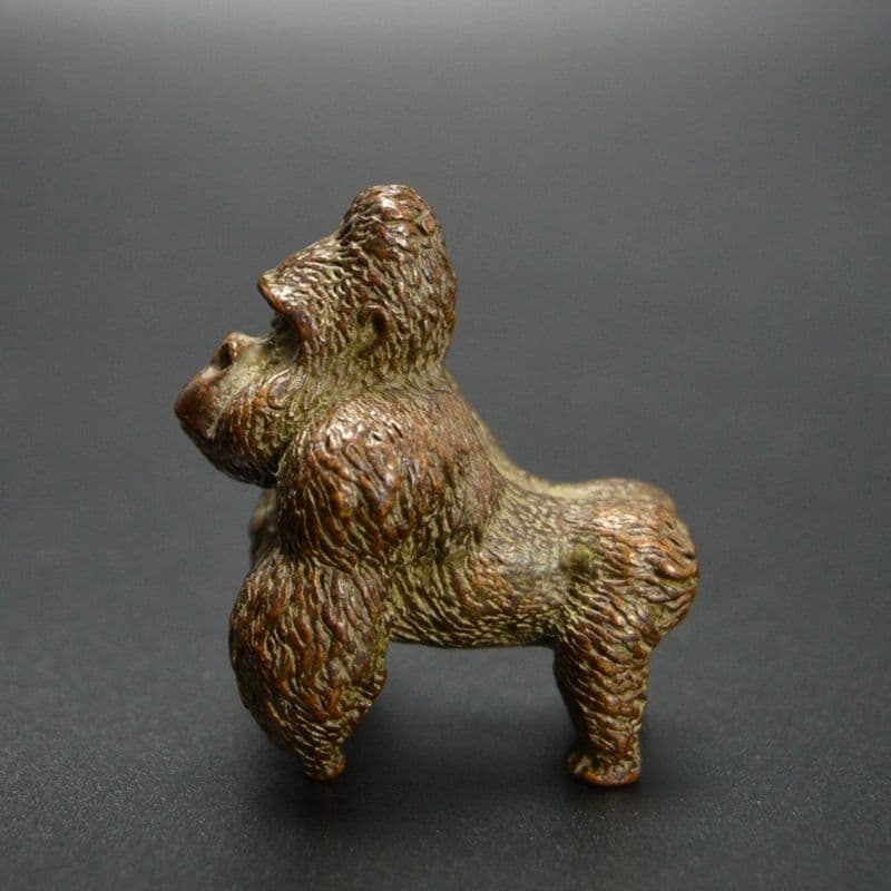 銅器 ゴリラ 金剛 茶寵 茶道具 手把件 装飾品 工芸品 置物