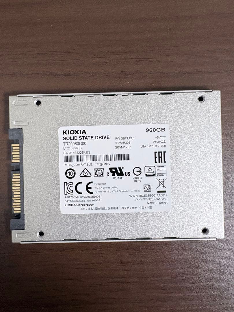 キオクシア　sata SSD 960GB