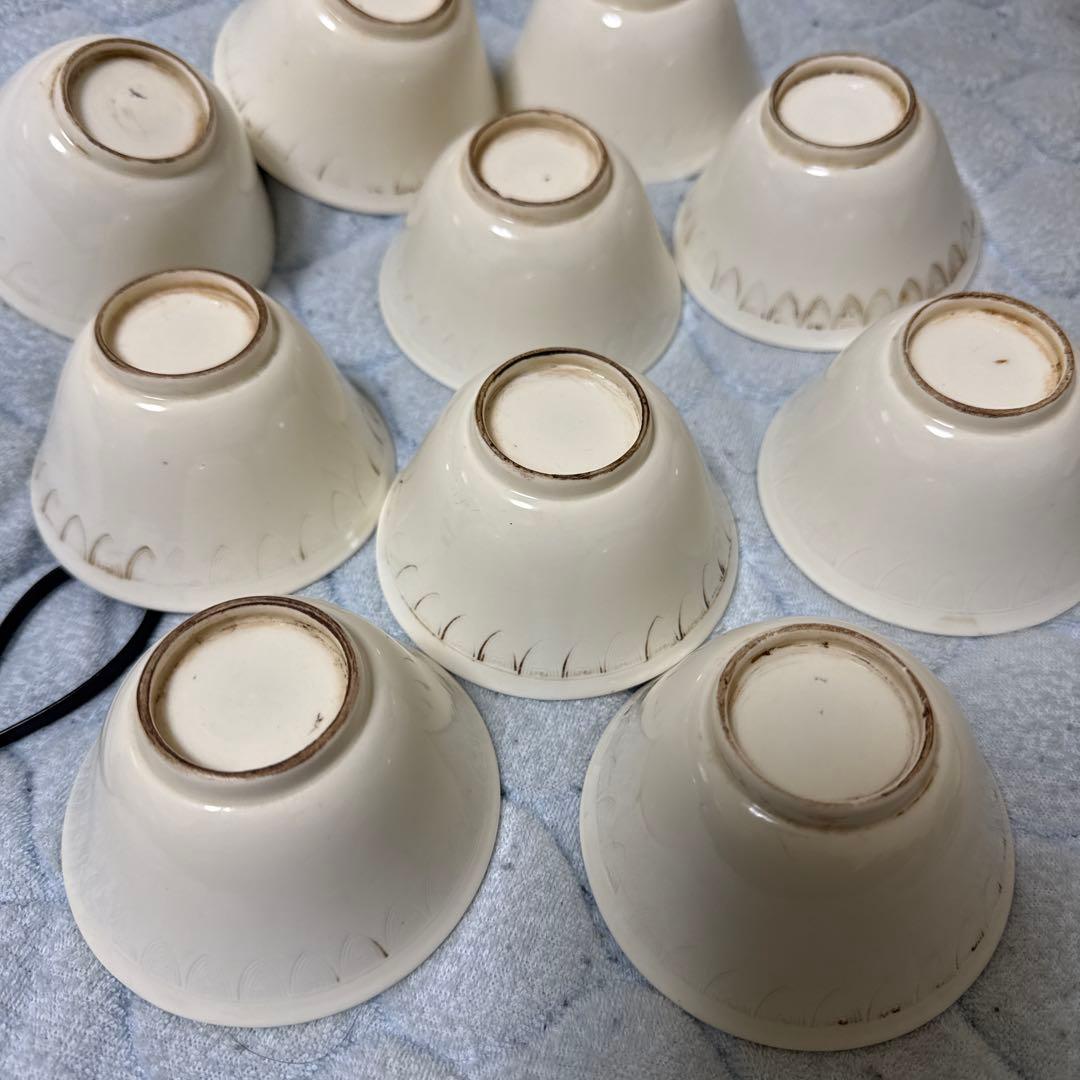 古茶碗北宋 白磁 定窖 甜白秞十客 茶道具 箱付き