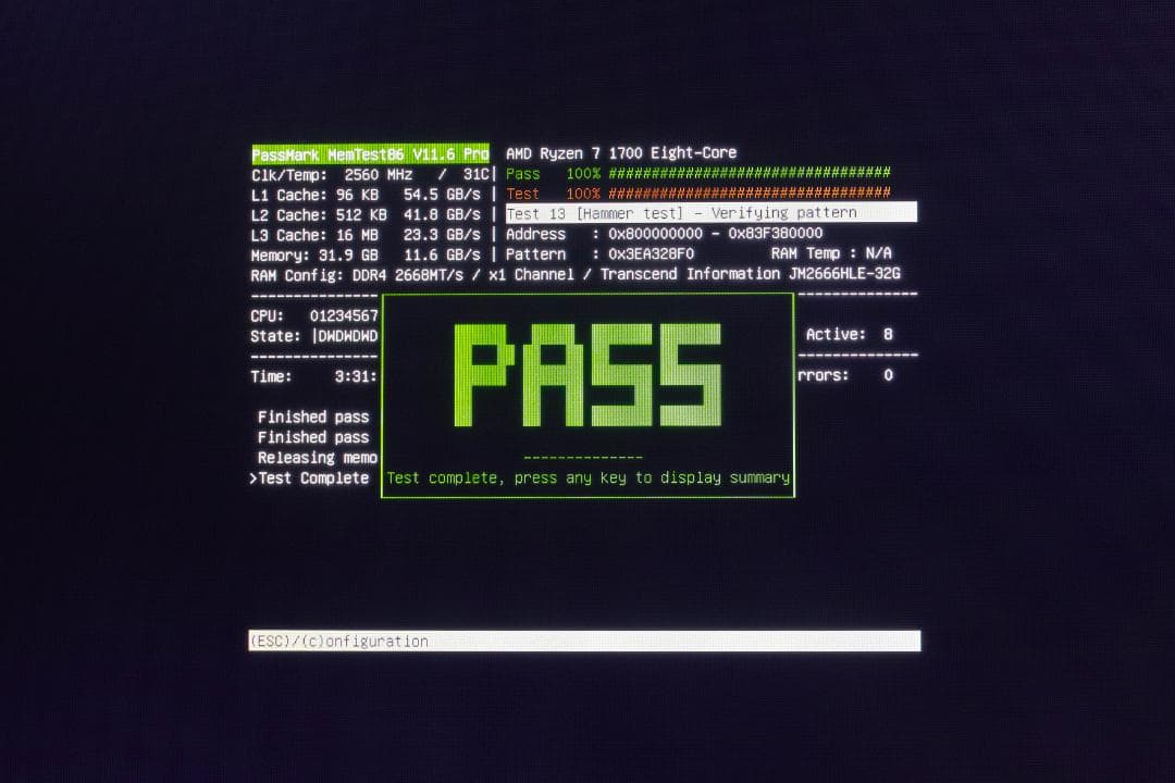 【MemTest済】Transcend DDR4 JM2666HLE-32Gx1