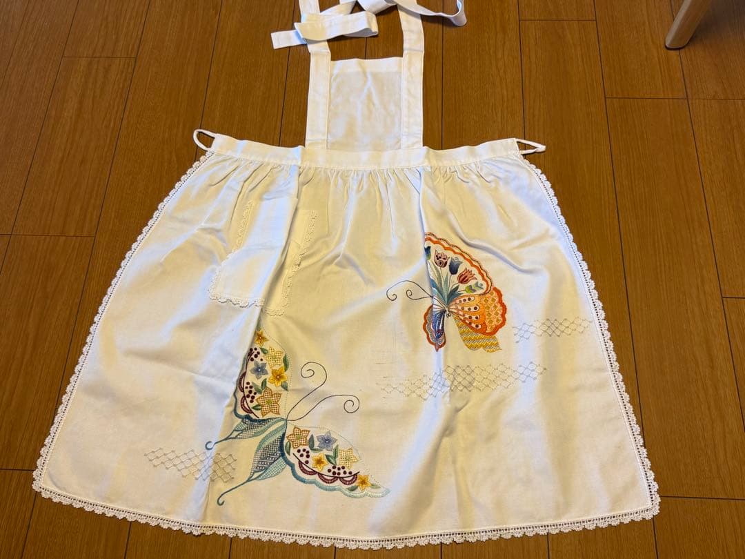 エプロン　モリハナエ風　2枚　蝶々　蝶