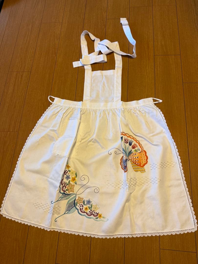 エプロン　モリハナエ風　2枚　蝶々　蝶