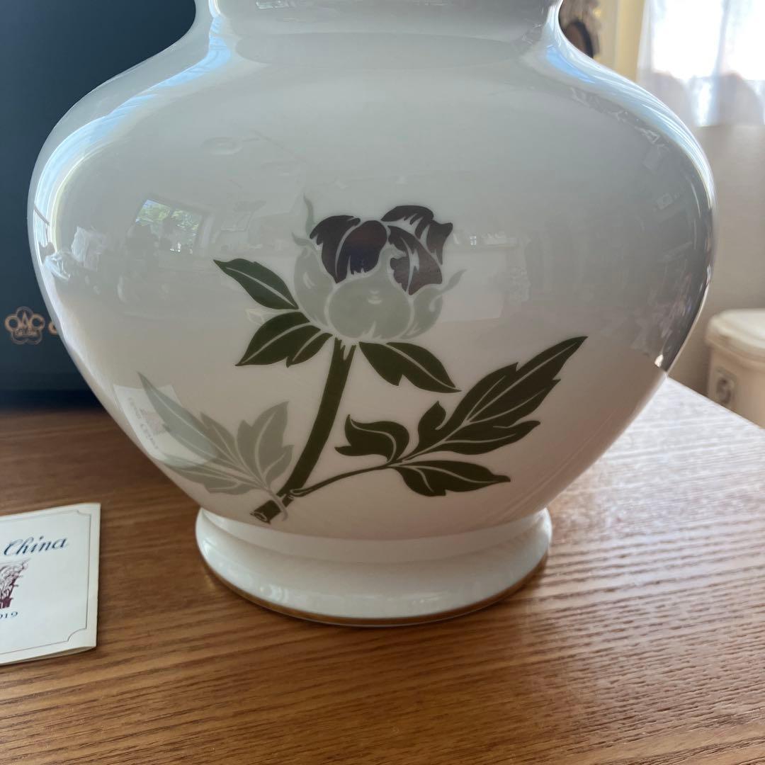 美品　大倉陶園花瓶　花器　箱あり OKURA CHINA 花瓶 丸型 金彩