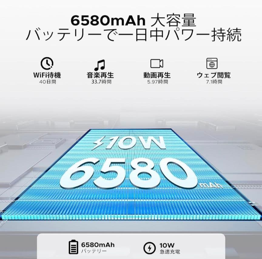 Android15 タブレット 10.1インチ 12GB+64GB+2TB拡張