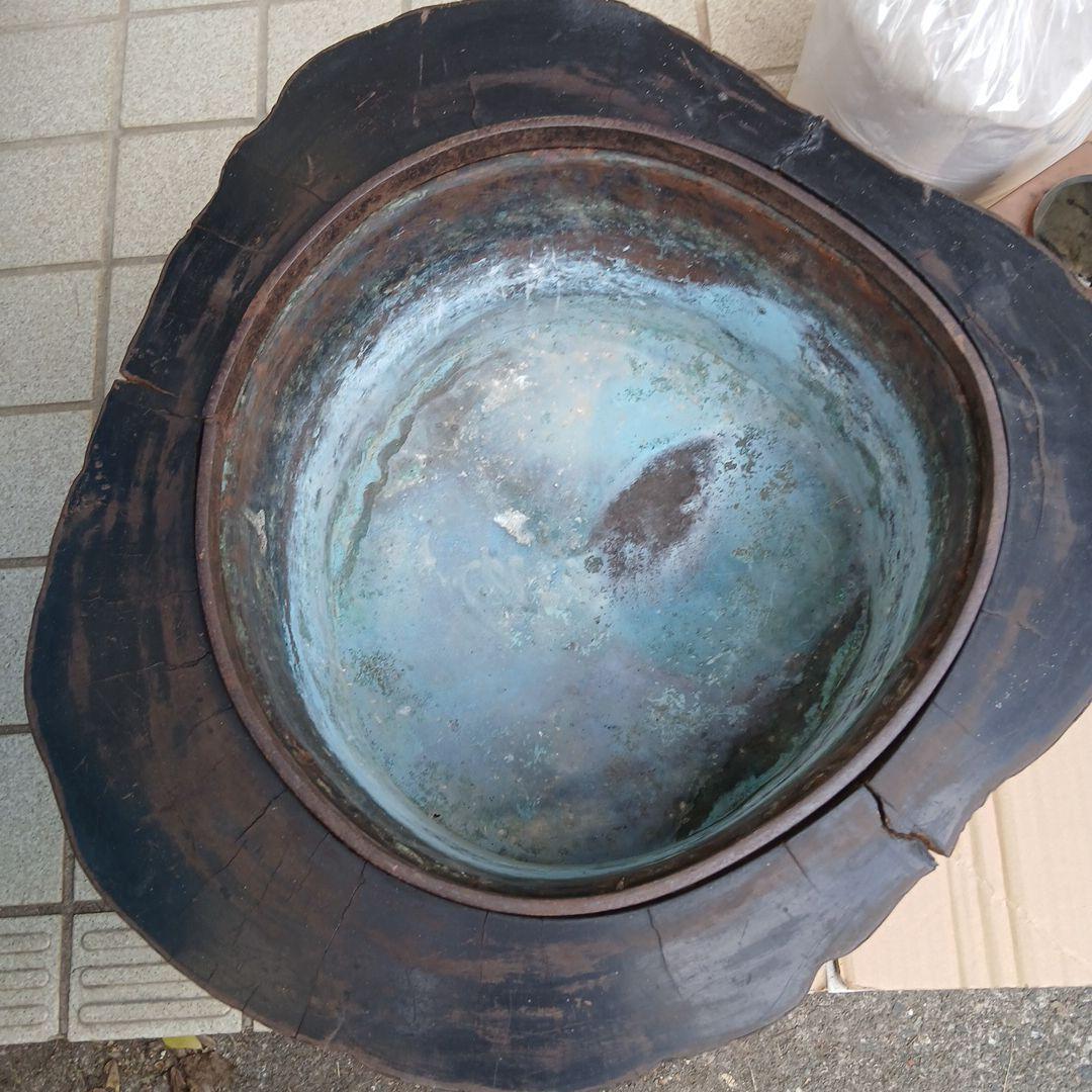 レトロ☆天然木くり抜き火鉢☆51㌢