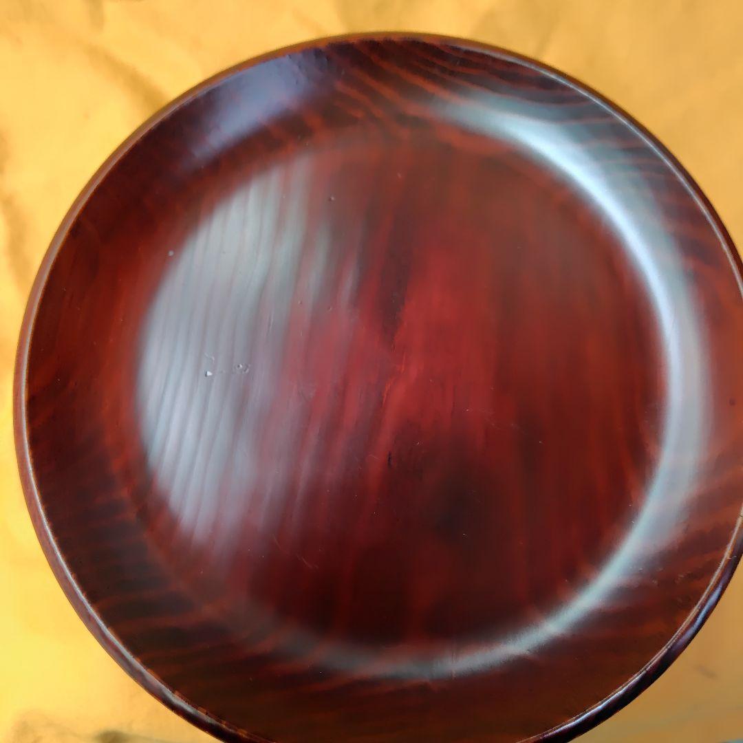 木製 深い赤色の盛器 約25cm